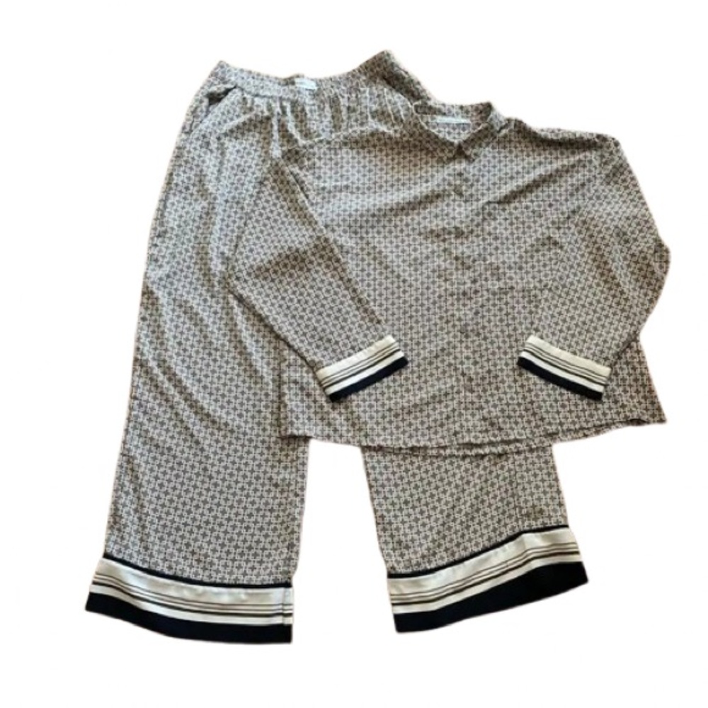 Abercrombie & Fitch Beige and Black Wide-Leg Pants & Top Set